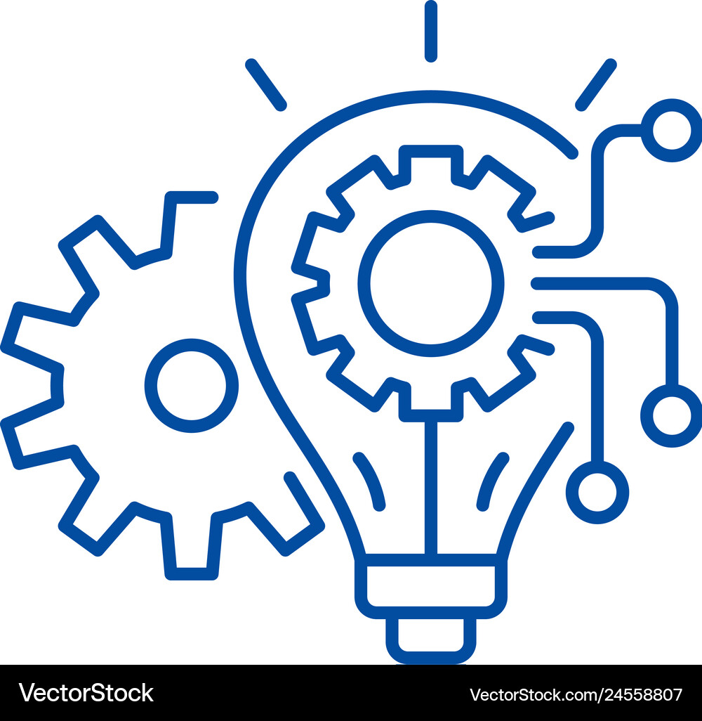 Engineering system line icon concept engineering Vector Image