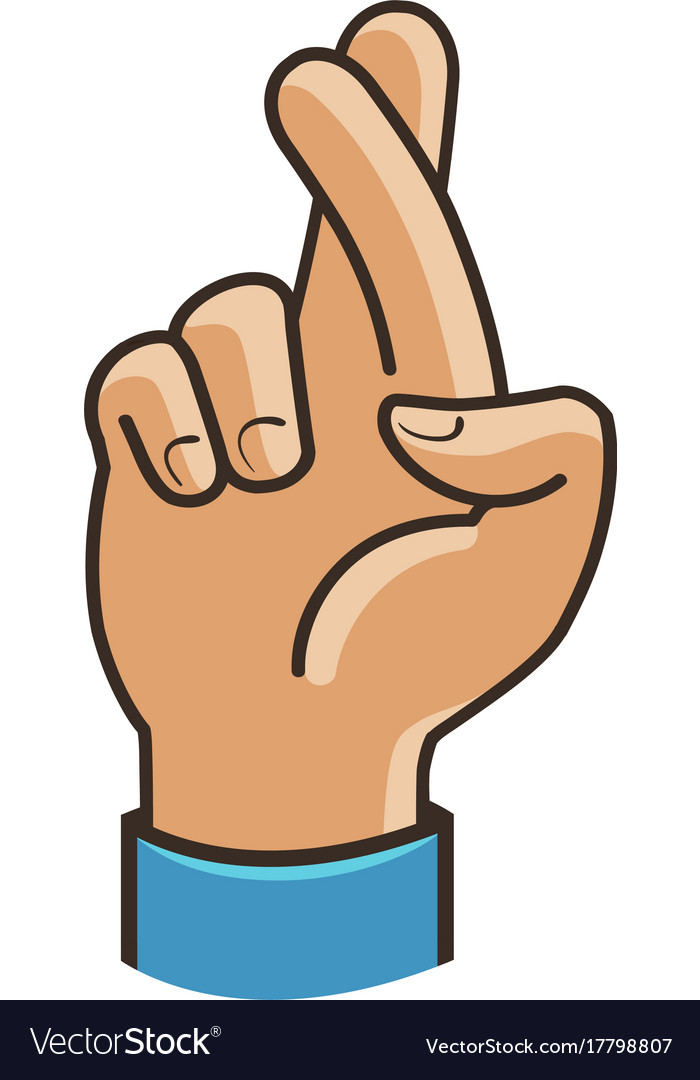 Fingers crossed symbol gesture good luck fortune Vector Image