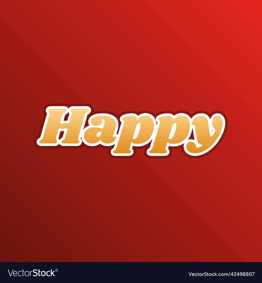 Happy letters slogan golden gradient icon