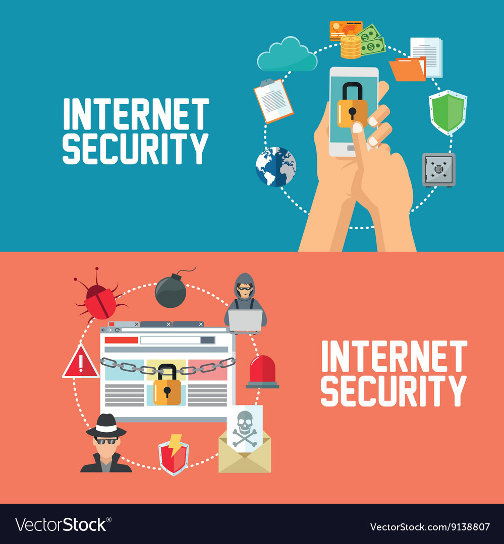 Internet security design system icon colorful