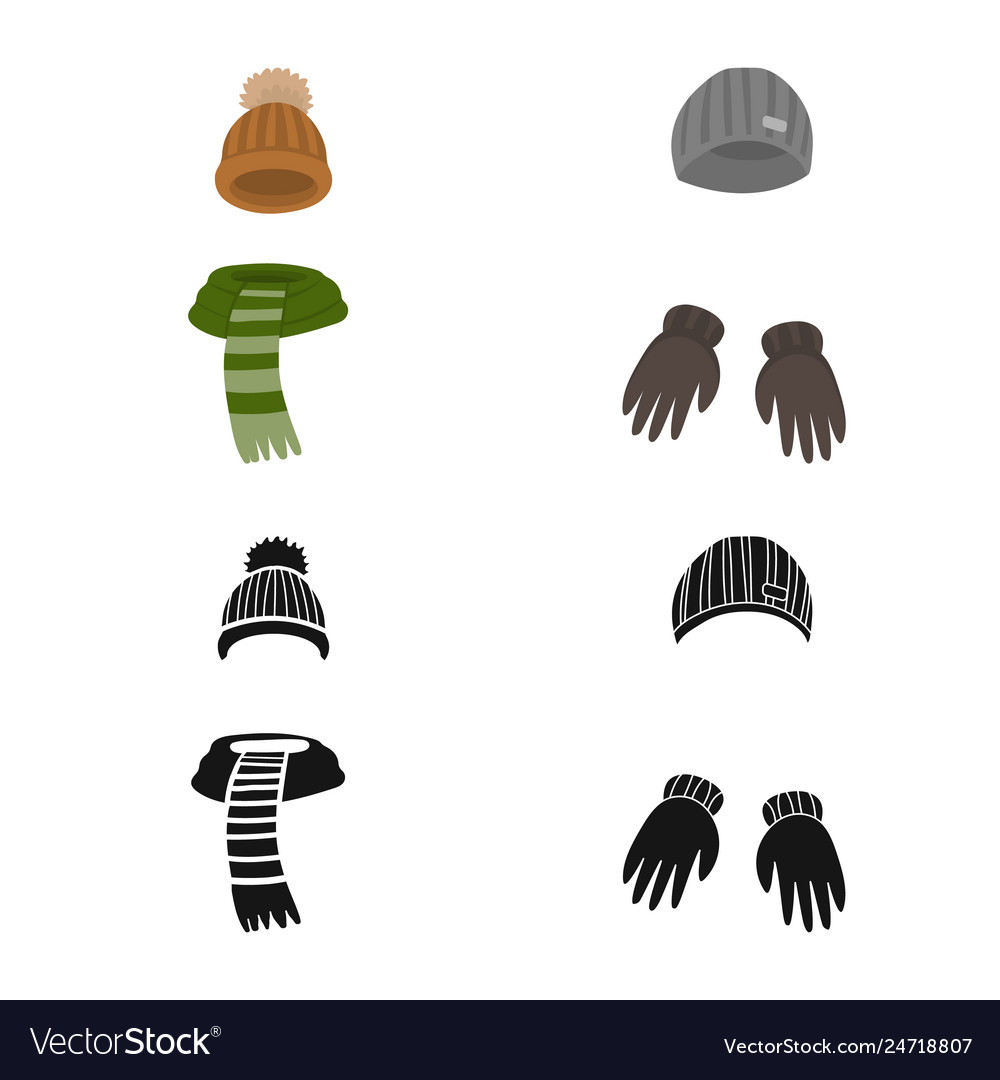 Isolated object of clothes and texture icon set