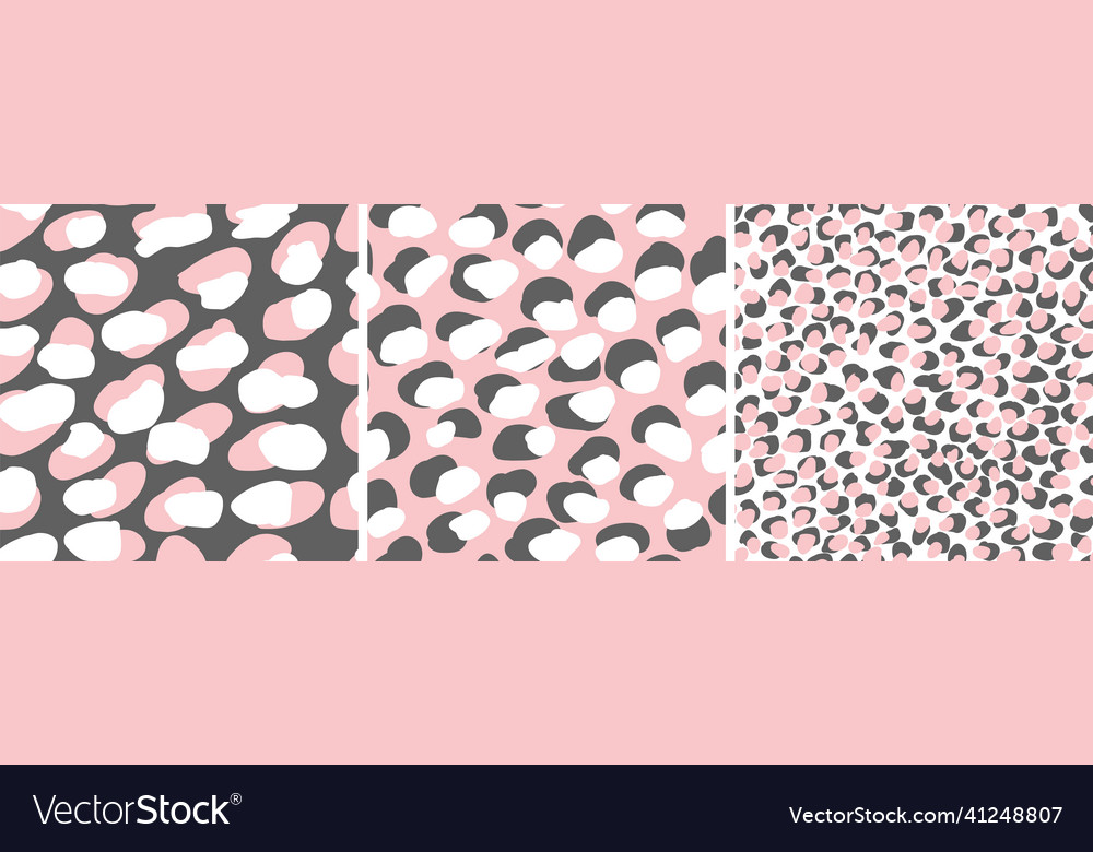 Leopard seamless pattern set animal skint print vector image Leopard seamless pattern set animal skint print