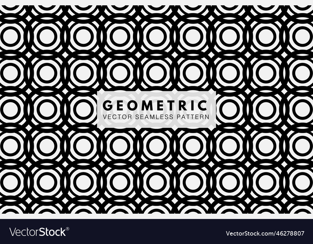 Overlapping black circles seamless pattern vector image Overlapping black circles seamless pattern