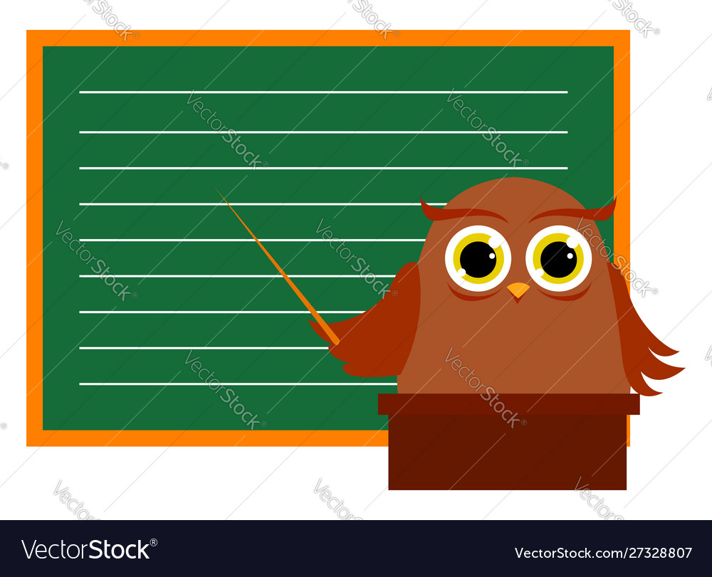 Owl-Unterricht auf weißem Hintergrund