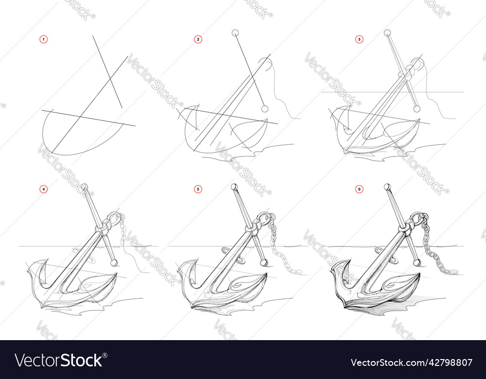 Page shows how to learn draw sketch of old sea