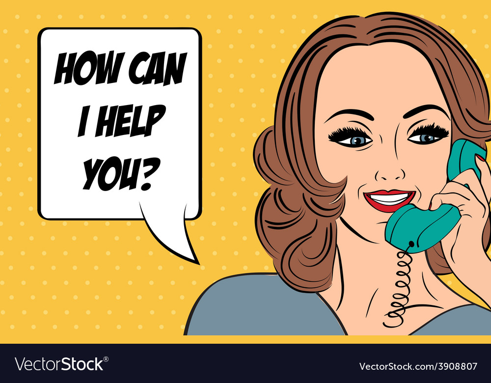 Pop art retro woman in comics style talking Vector Image