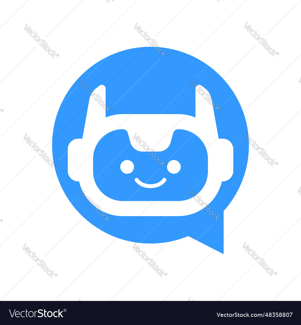 Robot chat bot design robotic assistant icon vector image Robot chat bot design robotic assistant icon