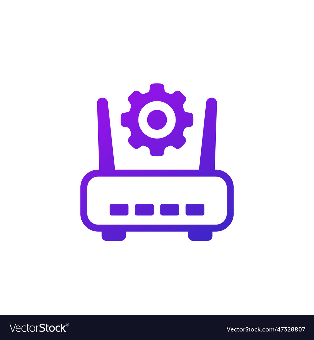 Router modem settings icon on white Royalty Free Vector