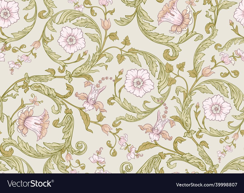 Seamless pattern background in decorative style vector image Seamless pattern background in decorative style
