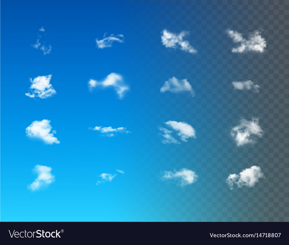 Set of realistic clouds