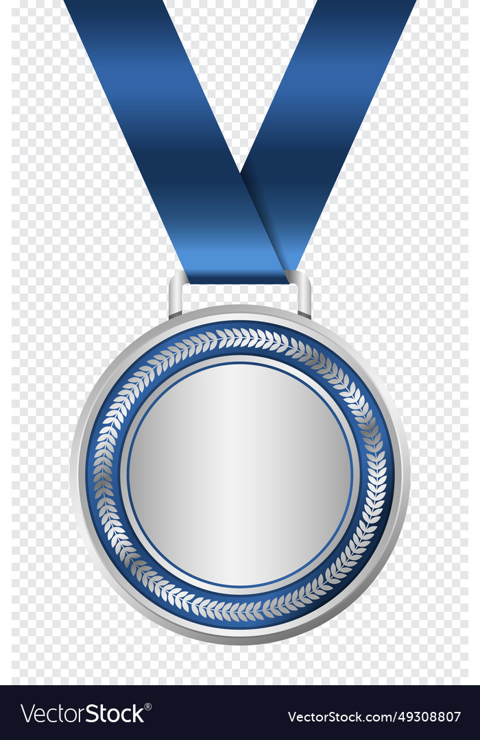 Silver medal realistic Royalty Free Vector Image