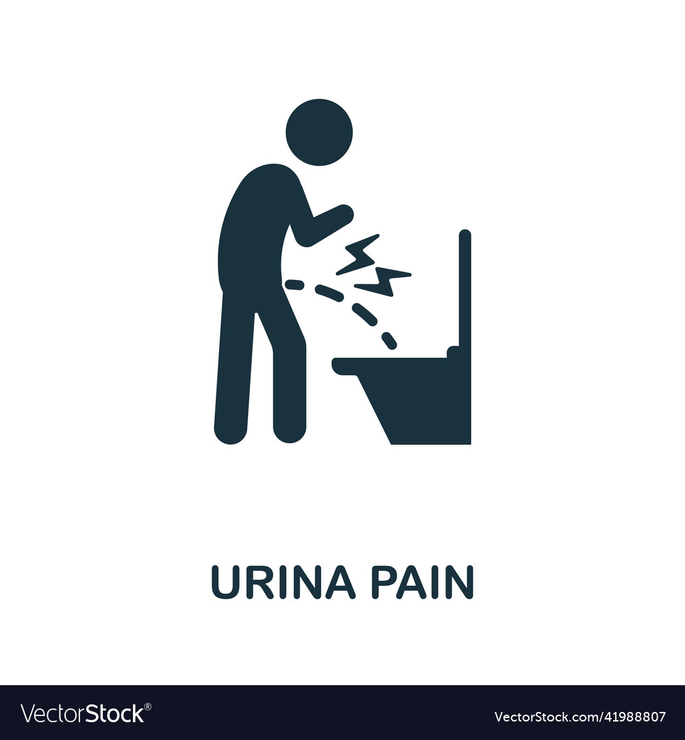 Urina pain flat icon colored element sign from Vector Image