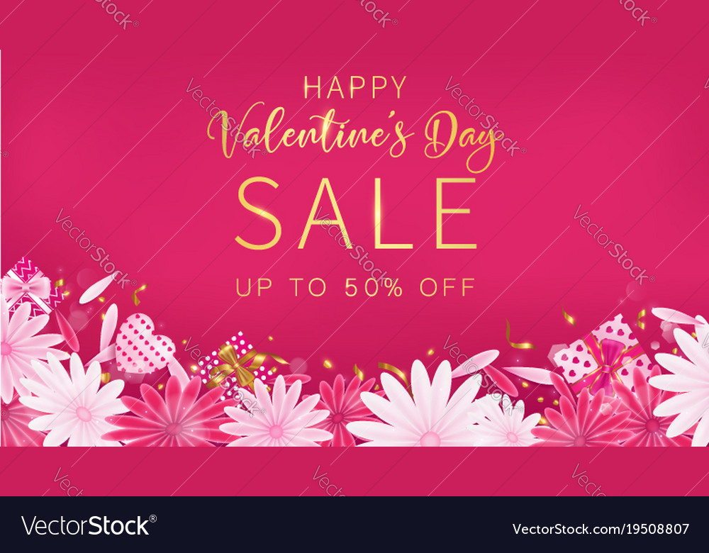 Valentines day sale red magenta banner