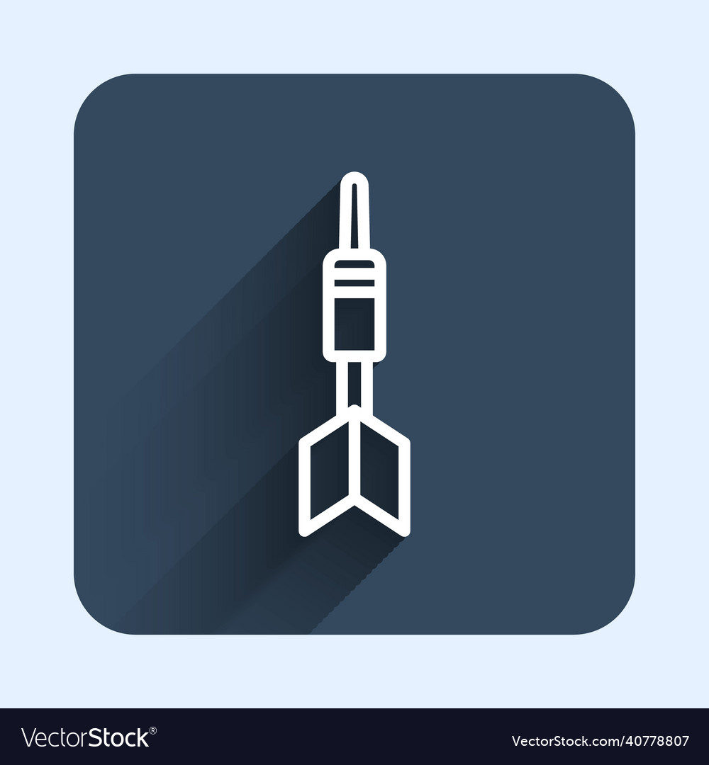 White line dart arrow icon isolated with long