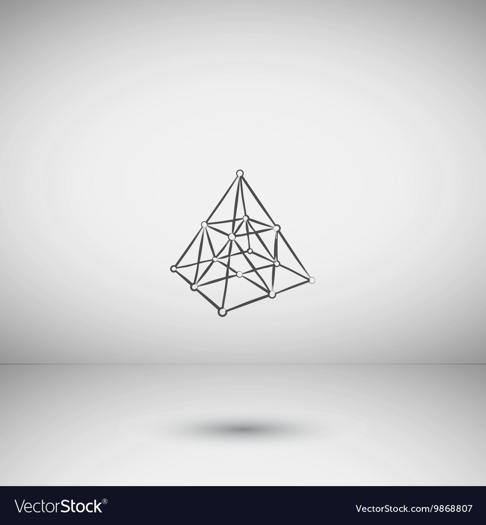 Wire frame shape pyramid with connected lines