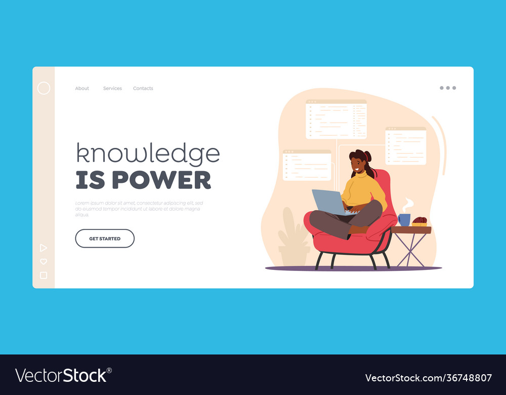 Woman programmer make site or web interface vector image Woman programmer make site or web interface