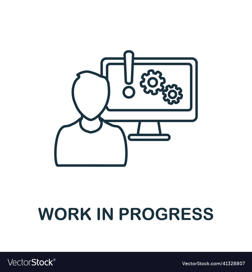 Work in progress icon line element from project Vector Image Work in progress icon line element from project