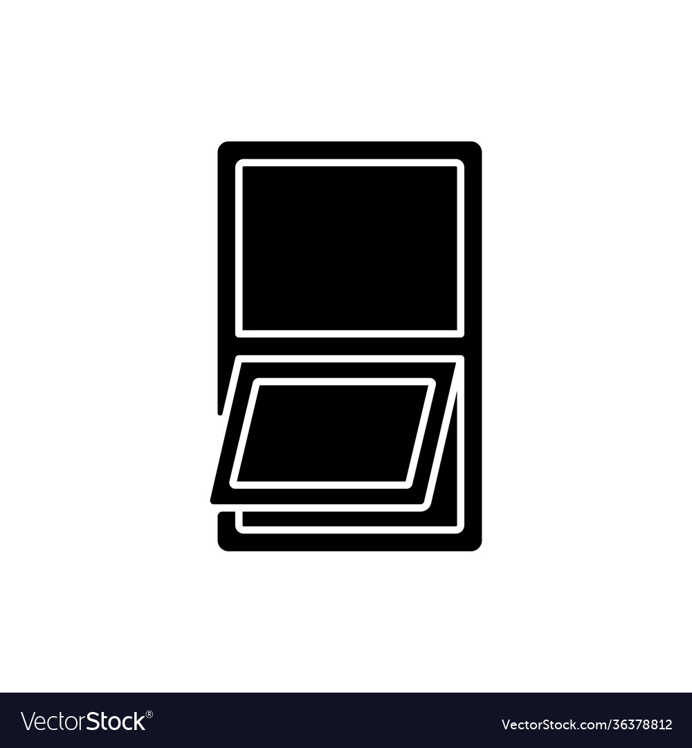 Awning windows black glyph icon