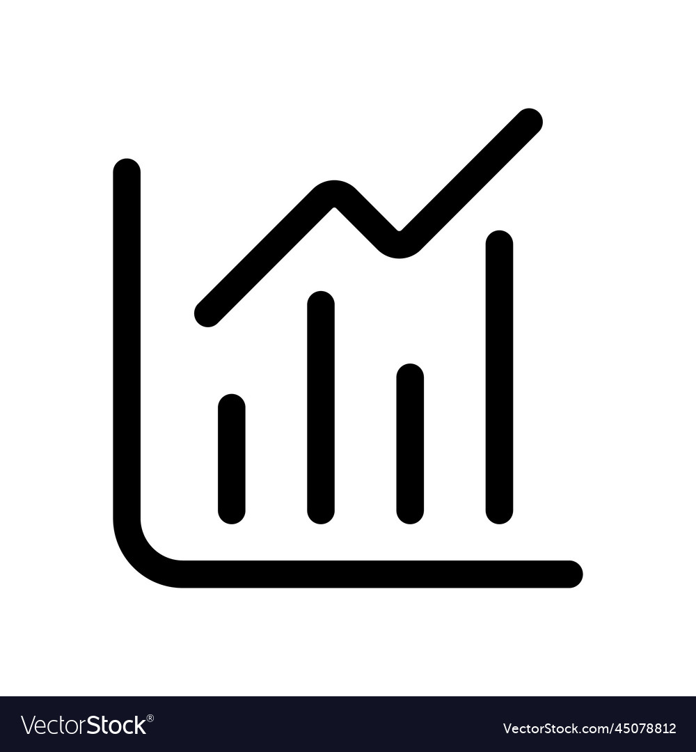 Bar chart line icon analytic symbol vector image Bar chart line icon analytic symbol