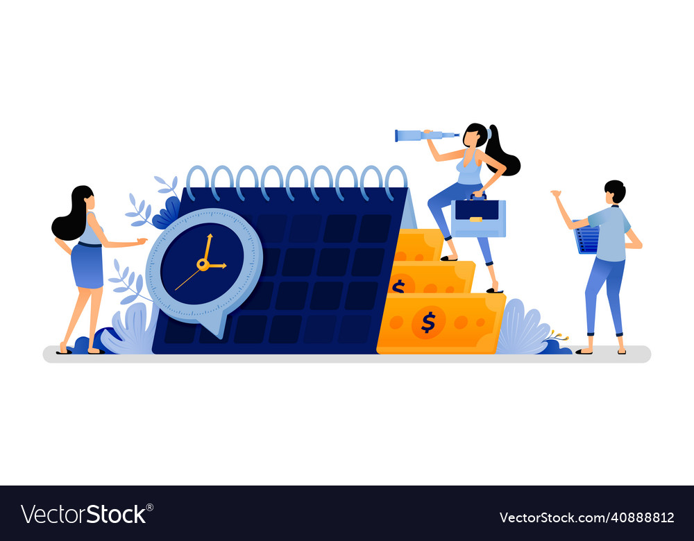 Calendars and clock indicate due date of payment