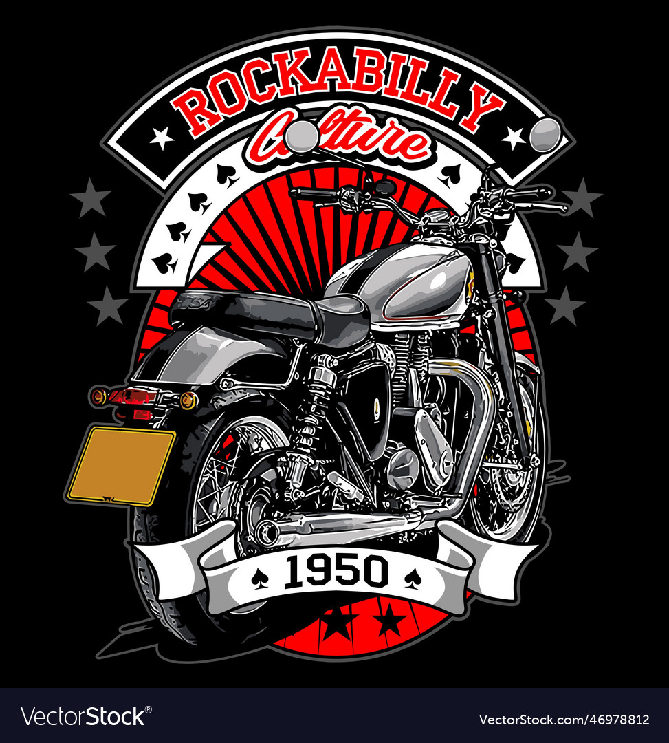 Classic motorbike template for graphic design Vector Image