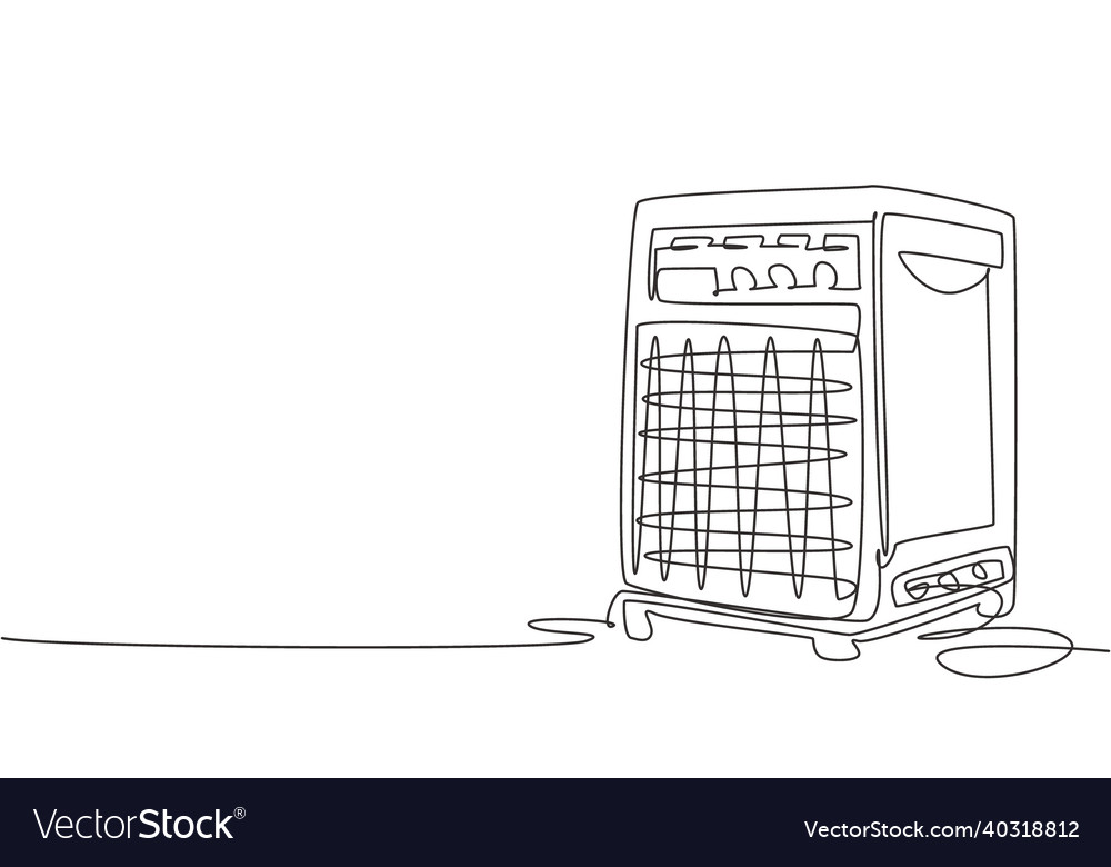 Continuous one line drawing sound system vector image Continuous one line drawing sound system