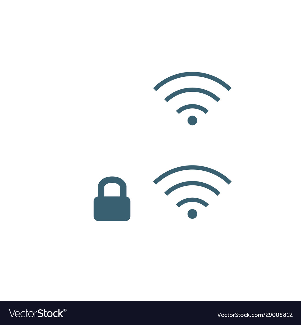 Creative wifi icon with lock element secured vector image Creative wifi icon with lock element secured