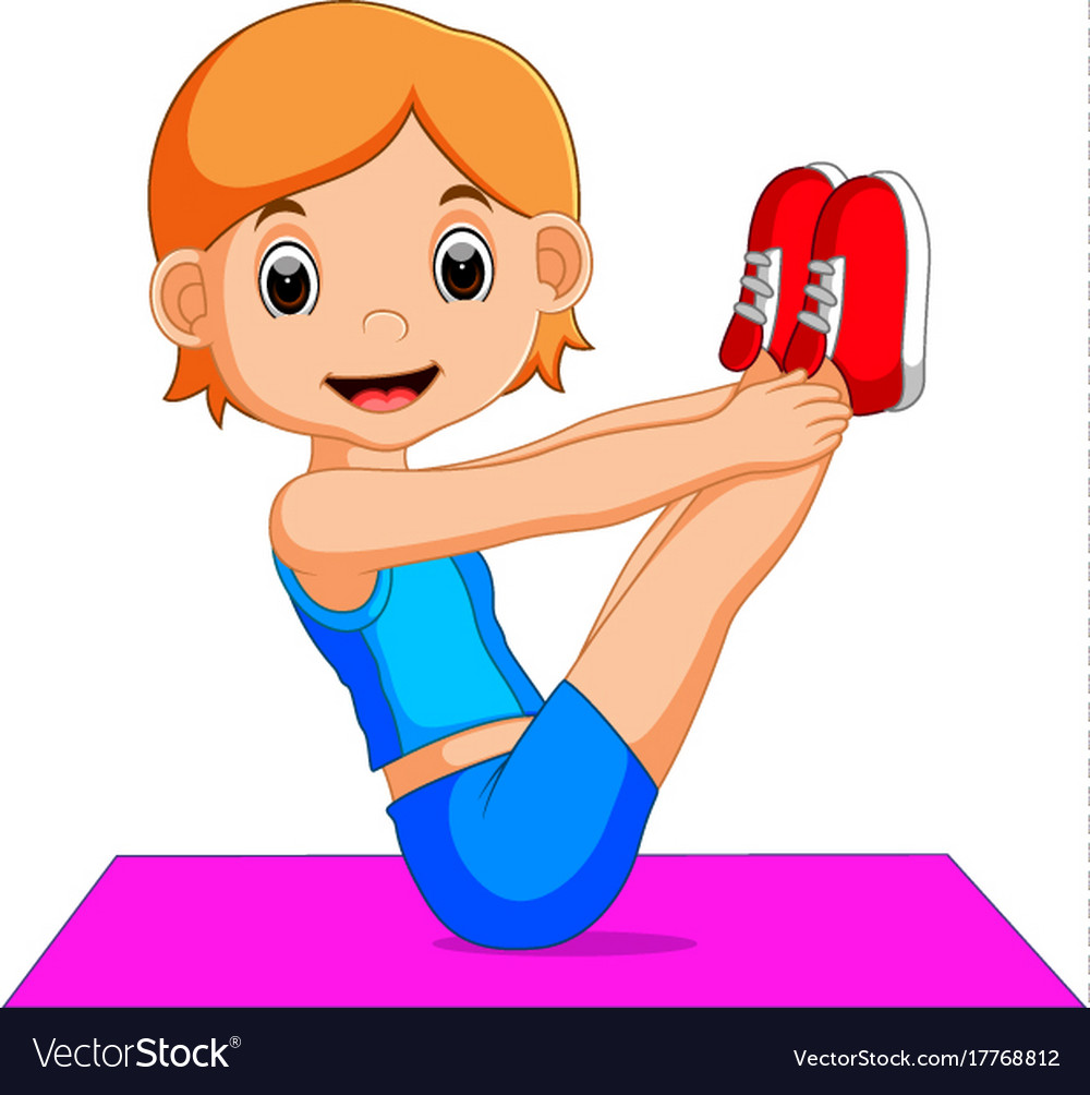 Cute woman character doing yoga Royalty Free Vector Image