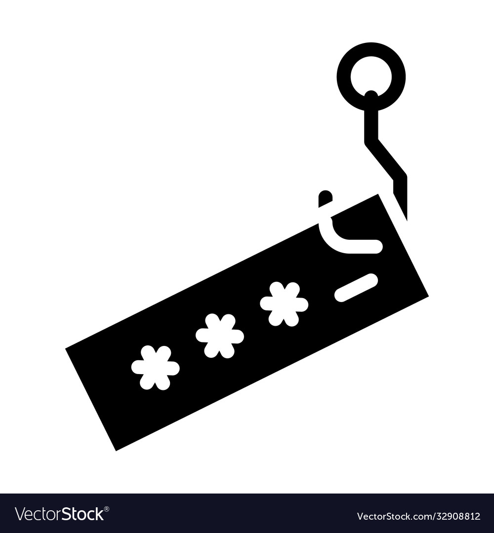Cyber security concept hook with password icon