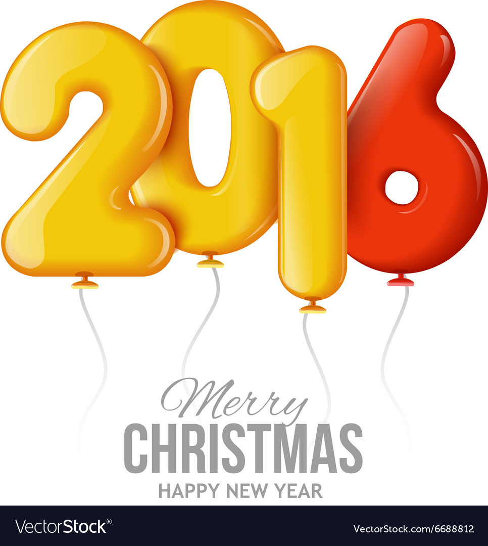 Happy new 2016 year realistic 3d balls Royalty Free Vector