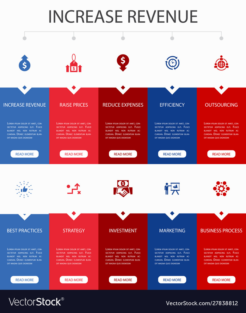 Increase revenue infographic 10 option ui design
