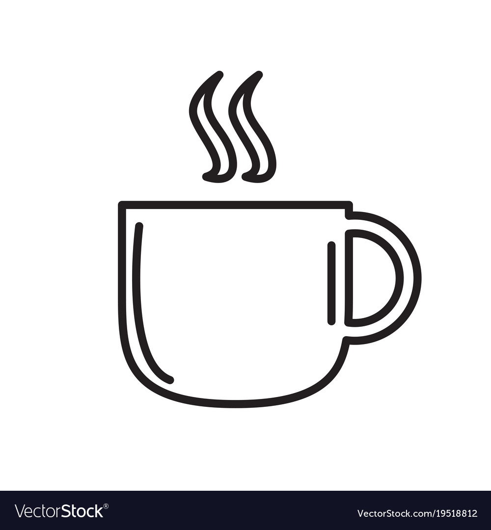 Isolated coffee mug outline Royalty Free Vector Image