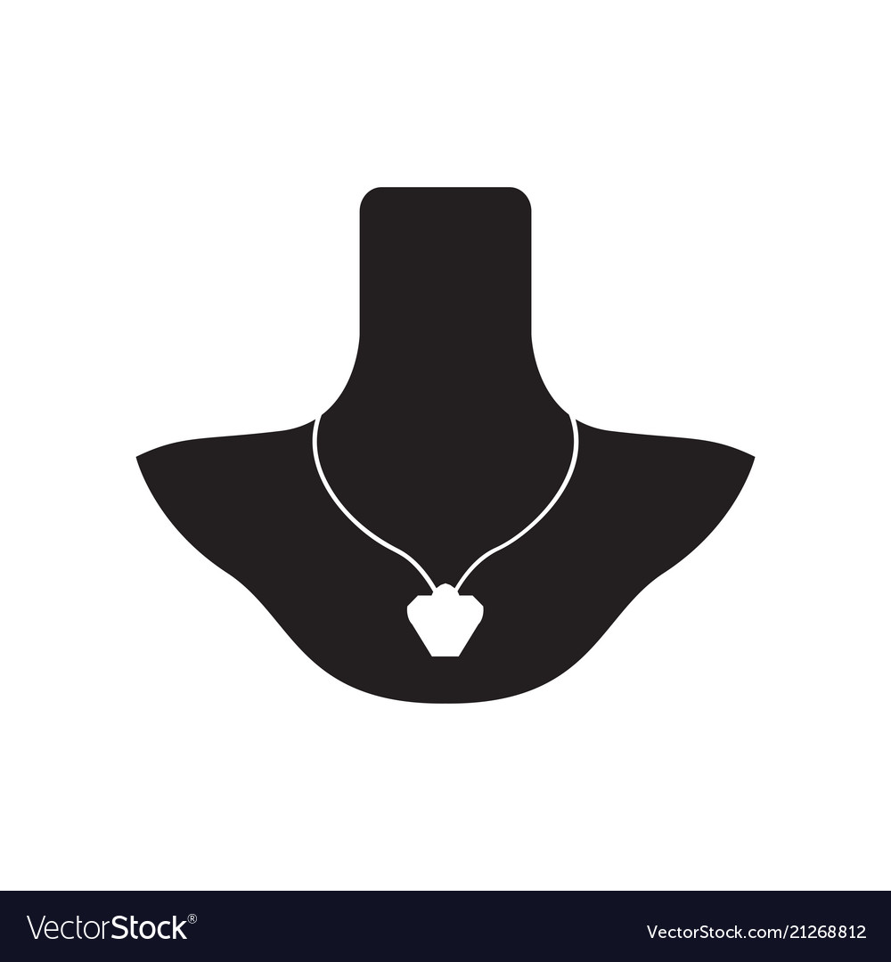 Isolated silhouette of a necklace