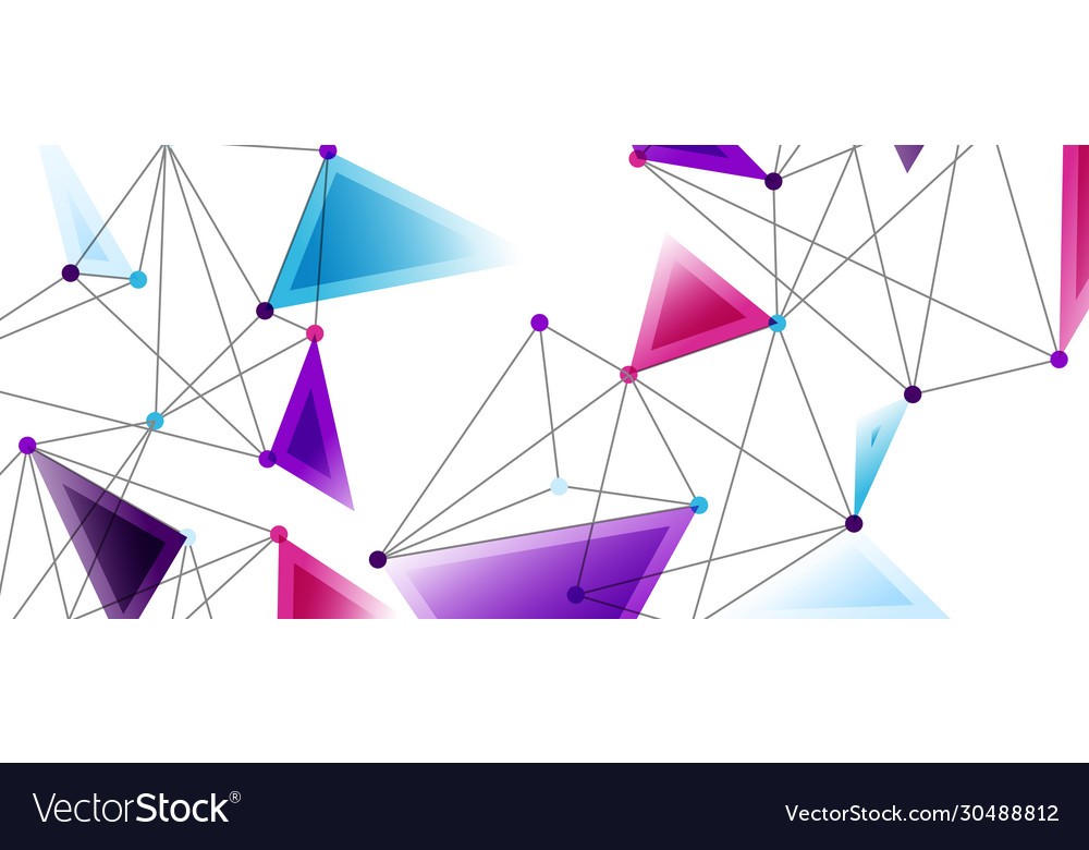 Line points connections triangular technology vector image Line points connections triangular technology