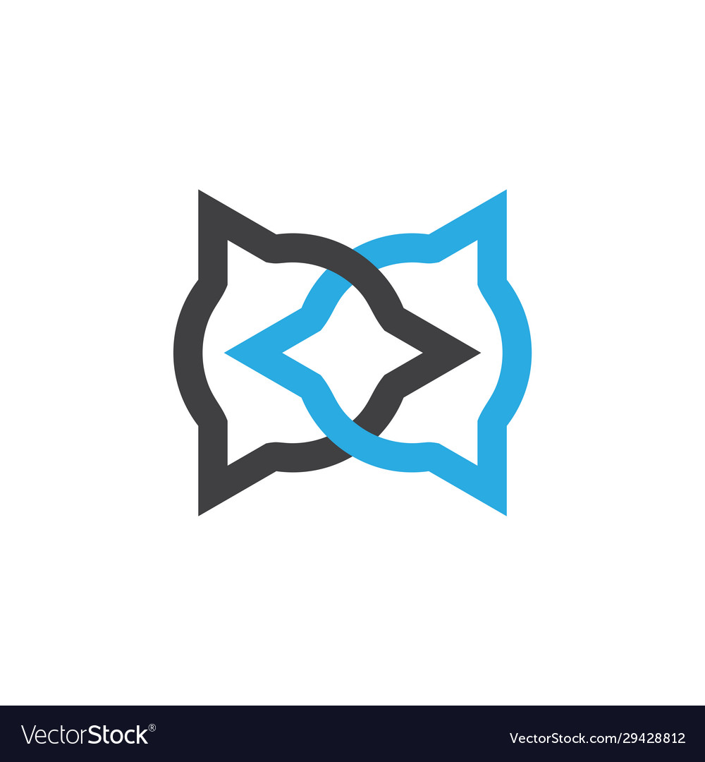 Linked circle triangle object colorful logo