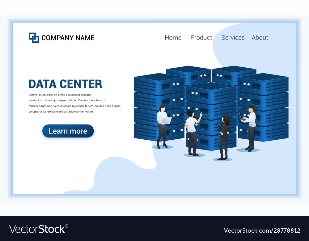 Modern flat design concept data center vector image Modern flat design concept data center