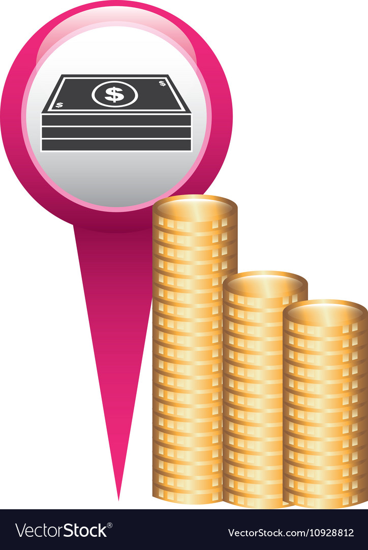 Pin pointer with money icon