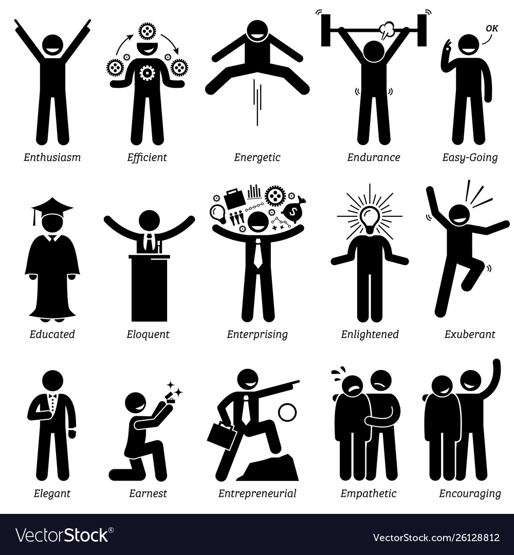 Positive Personalities Character Traits Stick Vector Image, 57% OFF