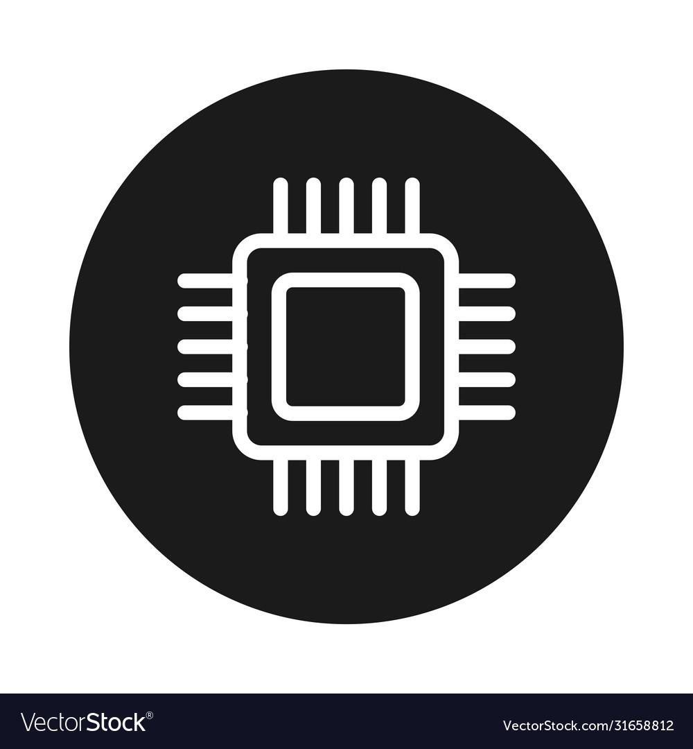 Processor chip icon block style