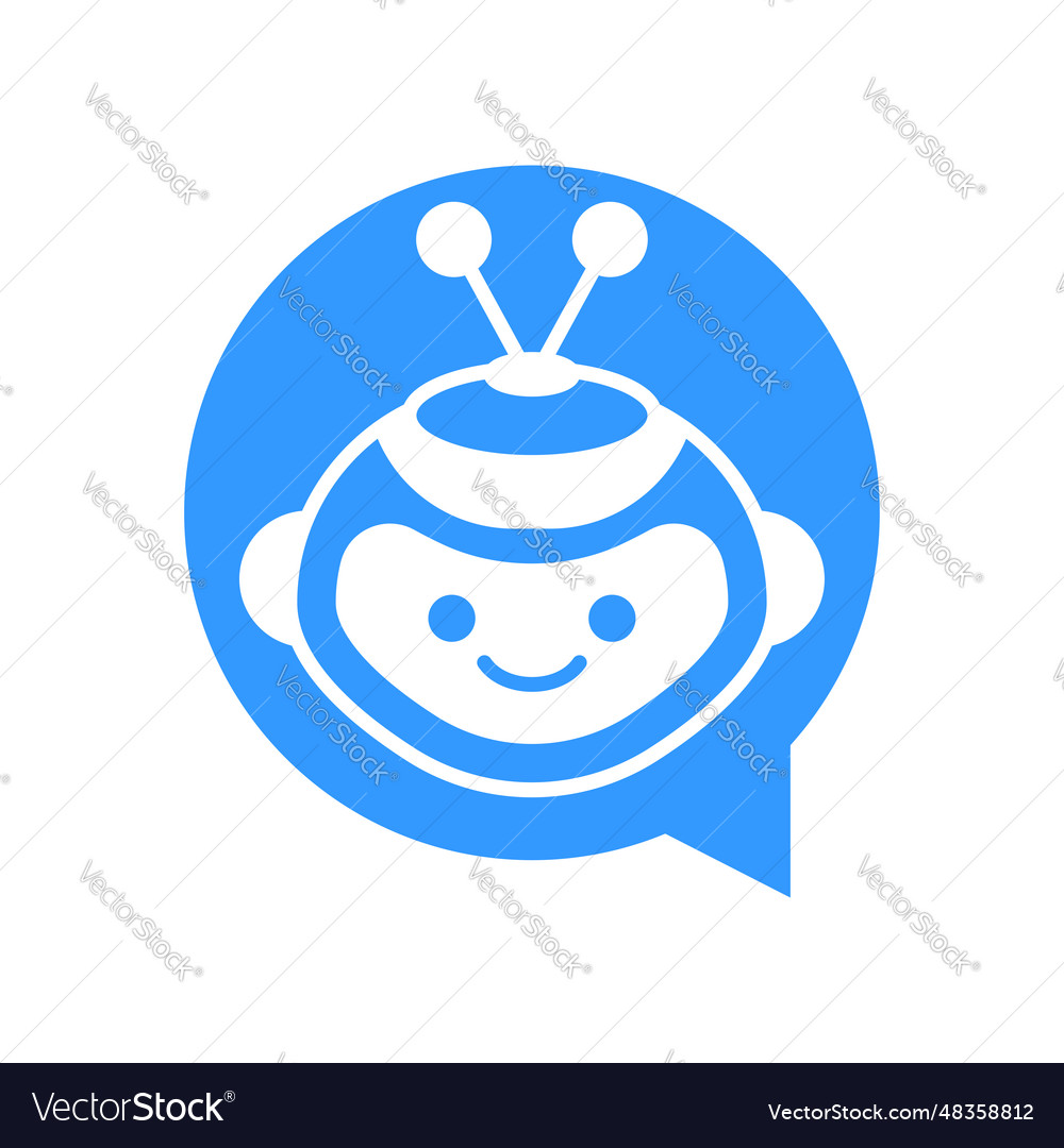 Robot chat bot design robotic assistant icon