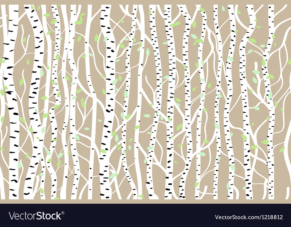 Seamless Birch Tree Pattern