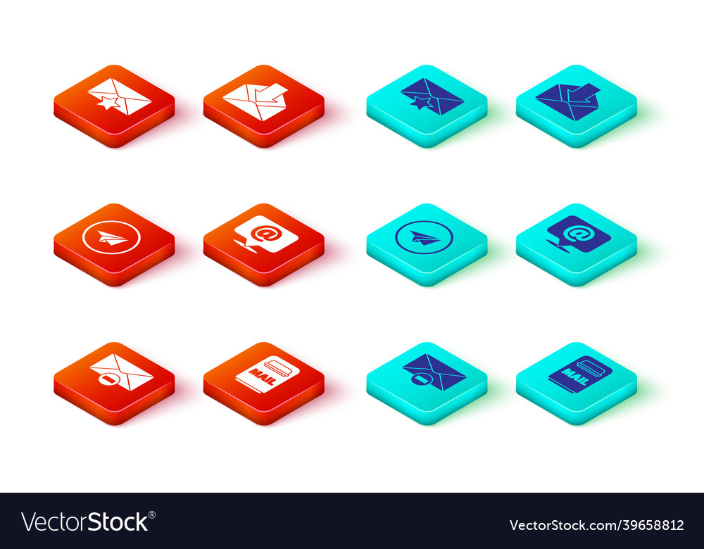 Set delete envelope mail box paper plane and e Vector Image Set delete envelope mail box paper plane and e