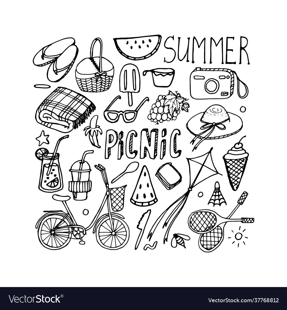 Set elements for a picnic in style
