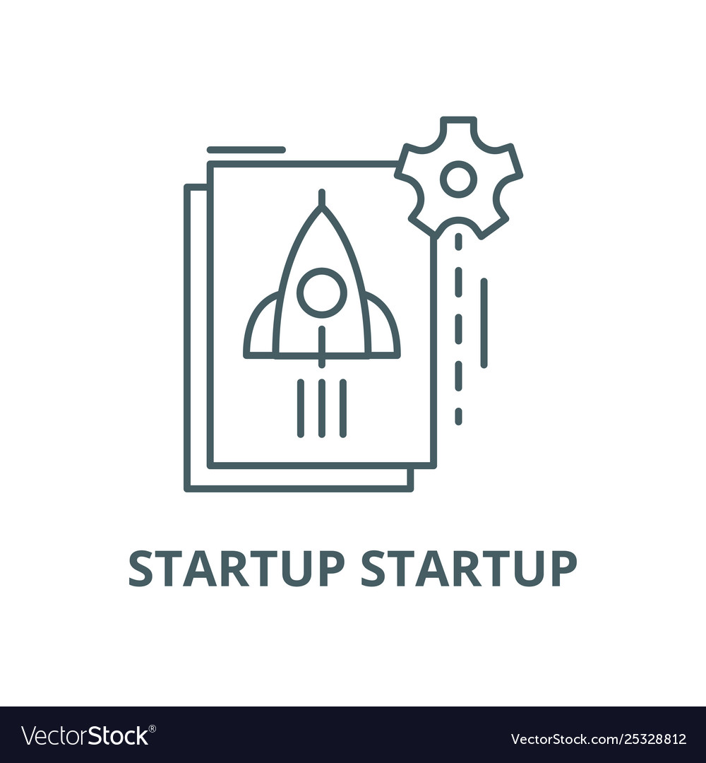 Startup line icon linear concept vector image Startup line icon linear concept
