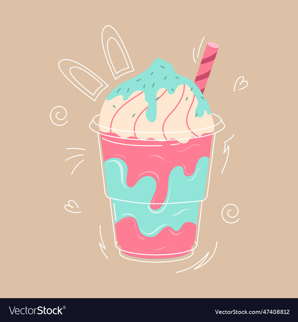 <b>Strawberry</b> bubble <b>milk</b> <b>tea</b> or <b>milk</b> cocktail vector image on VectorStock.