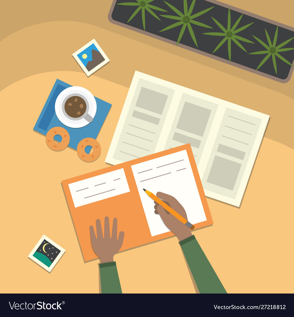 Study table and work desktop vector image Study table and work desktop