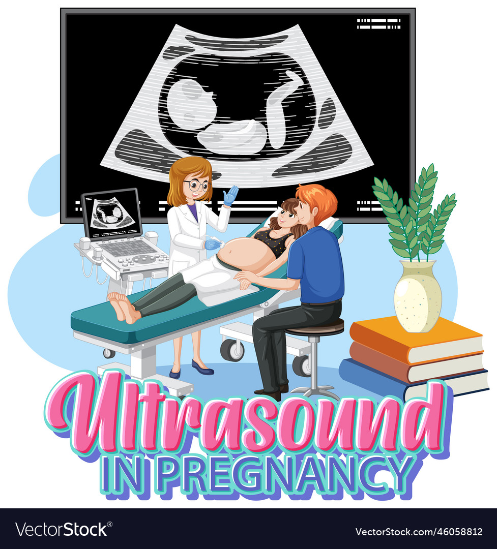 Ultrasound in pregnancy for banner or poster vector image Ultrasound in pregnancy for banner or poster