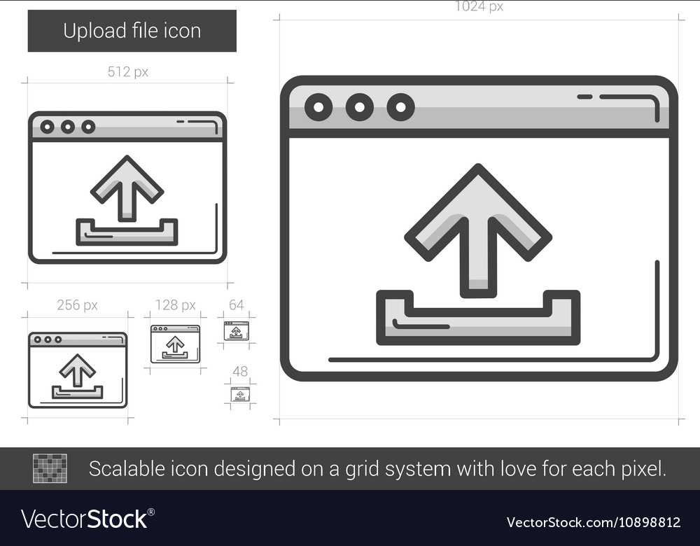 Upload file line icon
