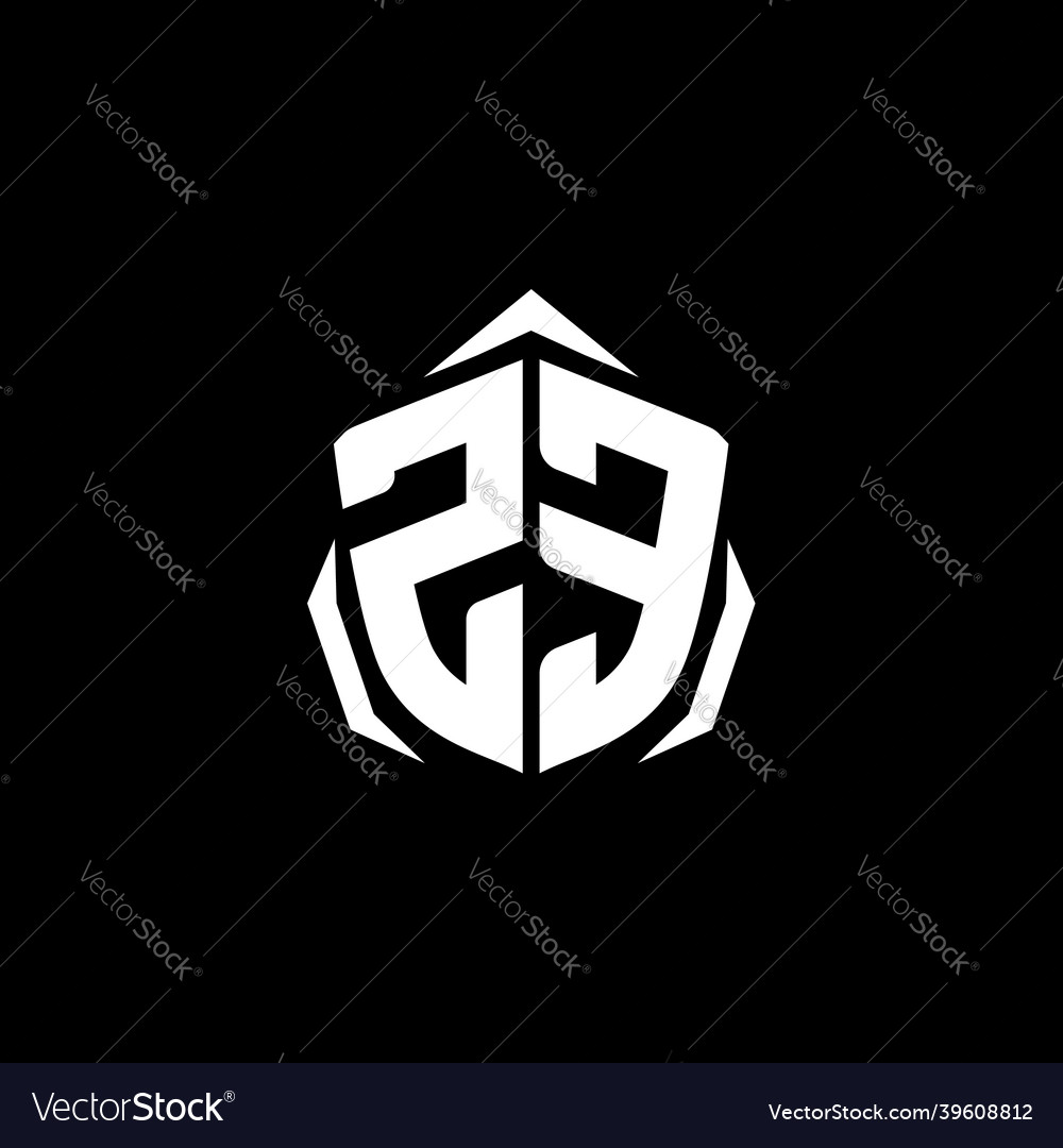 Ze monogram shield shape style