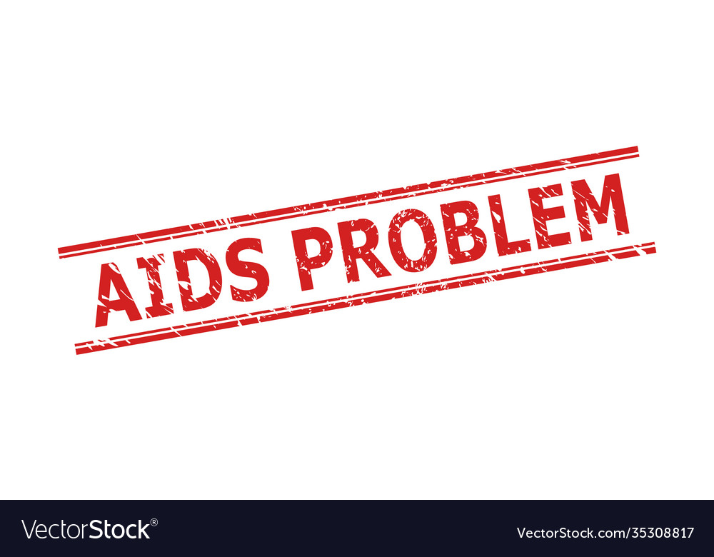 Aids problem seal with grunged style and double vector image Aids problem seal with grunged style and double
